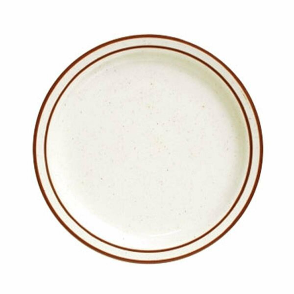 Tuxton China American 5.5 in. Bahamas Plate - White with Brown Speckle - 3 Dozen TBS-005